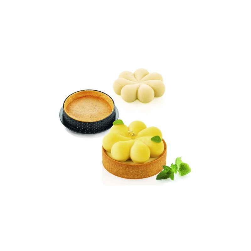 KIT PLAQUE SILICONE - 8 tartelettes blossom Ø 70xht20 mm - 47ml