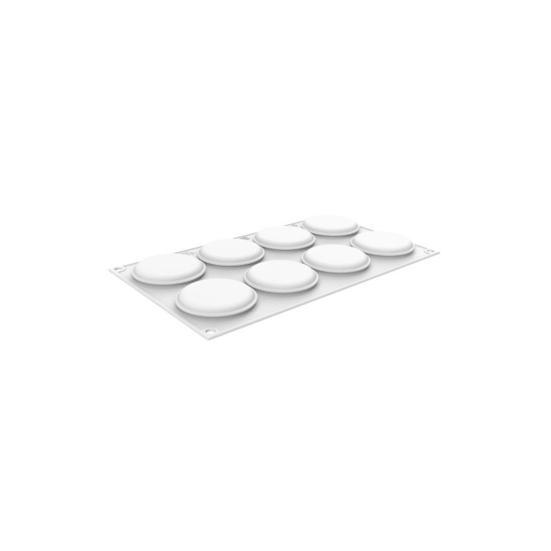 KIT PLAQUE SILICONE 300X175 - 8 ronds plats Ø 64xht11 mm - 35ml