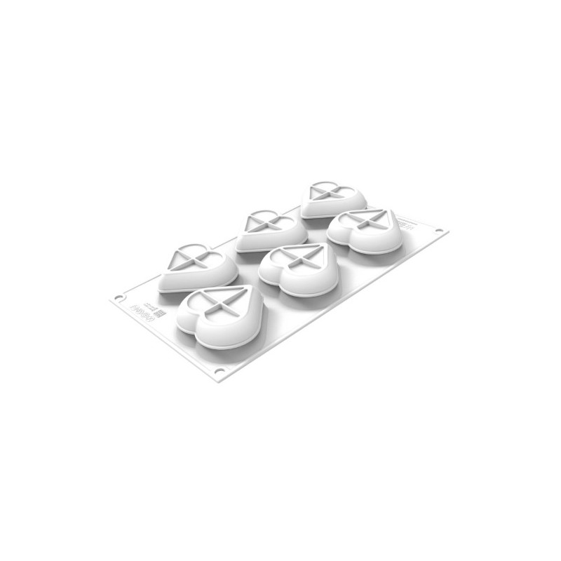 PLAQUE SILICONE 300X175 - 6 cœurs heartix 78x70xht30 mm - 85ml