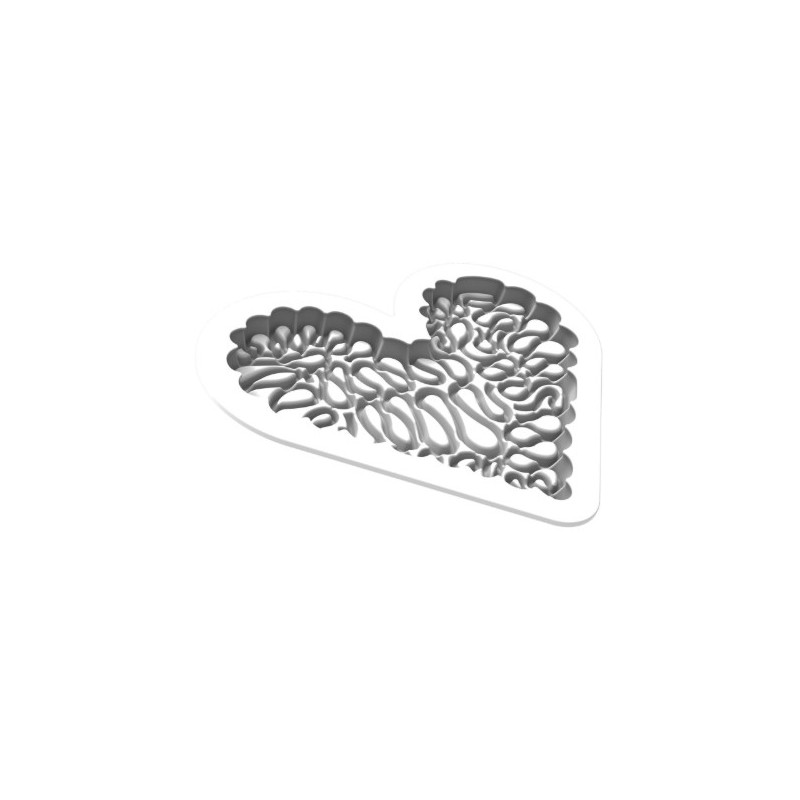 KIT MOULE SILICONE - 1 cœur level heart 210x173xht21 mm - 580ml