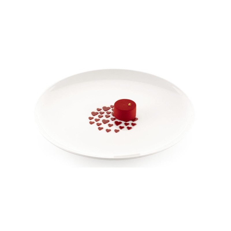 POCHOIR SILICONE - Motif coeurs Ø 100xht1 mm (lot de 2)