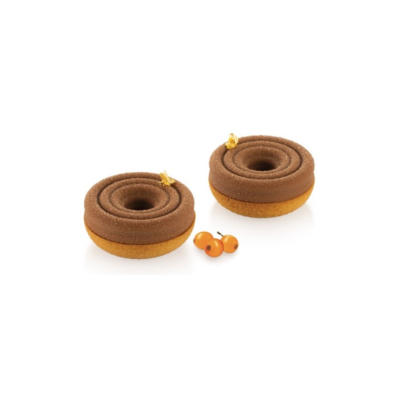 PLAQUE SILICONE 300X175 - 6 tartes tornado Ø 76xht16 mm - 61ml