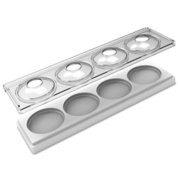 PLAQUE SILICONE 300X175 - 4 pebble Ø 80xht35 mm - 120ml