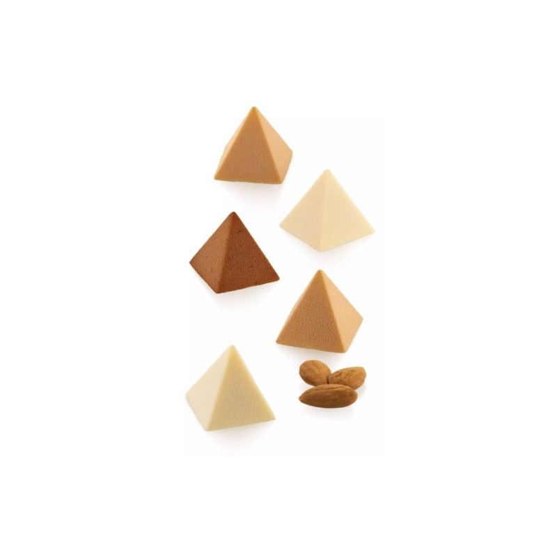 PLAQUE SILICONE 300X175 - 18 mini pyramides 32x32xht32 mm - 11ml