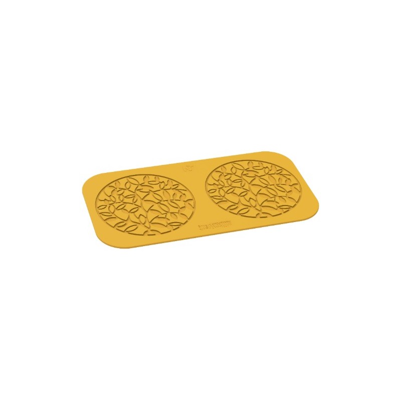 PLAQUE SILICONE 320X170 - 2 décor exotiques Ø 140xht1.7 mm