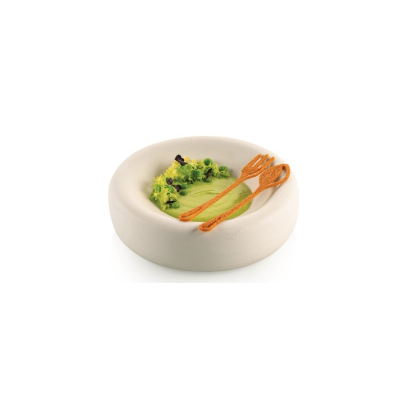 PLAQUE SILICONE 470X270 - 20 fourchettes / cuillères 140xht2.2 mm