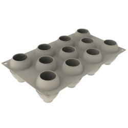 PLAQUE SILICONE 300X175 - 12 œufs décorés Ø 53xht67 mm - 100ml