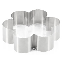 CERCLE A TARTE FLEUR 6 PÉTALES INOX HT 35 - Ø 120 mm