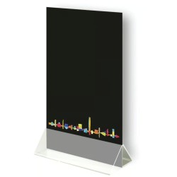 ARDOISE DE TABLE ARTIZ 150X220 mm - socle PVC cristal (lot de 3)