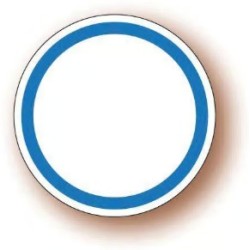 ETIQUETTE PAPIER ADHESIVE diam 36 mm - "NEUTRE FILET BLEU" (lot de 50