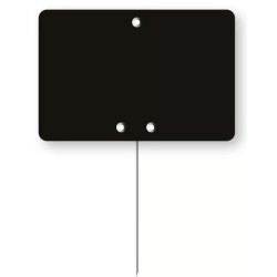 ETIQUETTE NEUTRE NOIRE 70x50 mm - pique inox (lot de 10)
