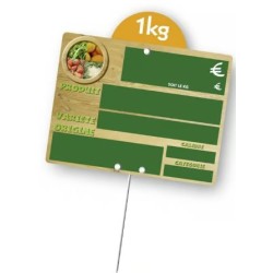 ETIQUETTE FRESH MARKET VOC 150X100 mm - disque poids en ht, pique ino
