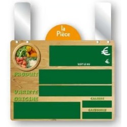 ETIQUETTE FRESH MARKET VOC 150X100 mm - disque poids en ht, grandes p