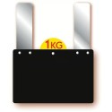 ETIQUETTE NOIRE NEUTRE 1,5 mm 200x150 mm - disque en haut, Gdes patte