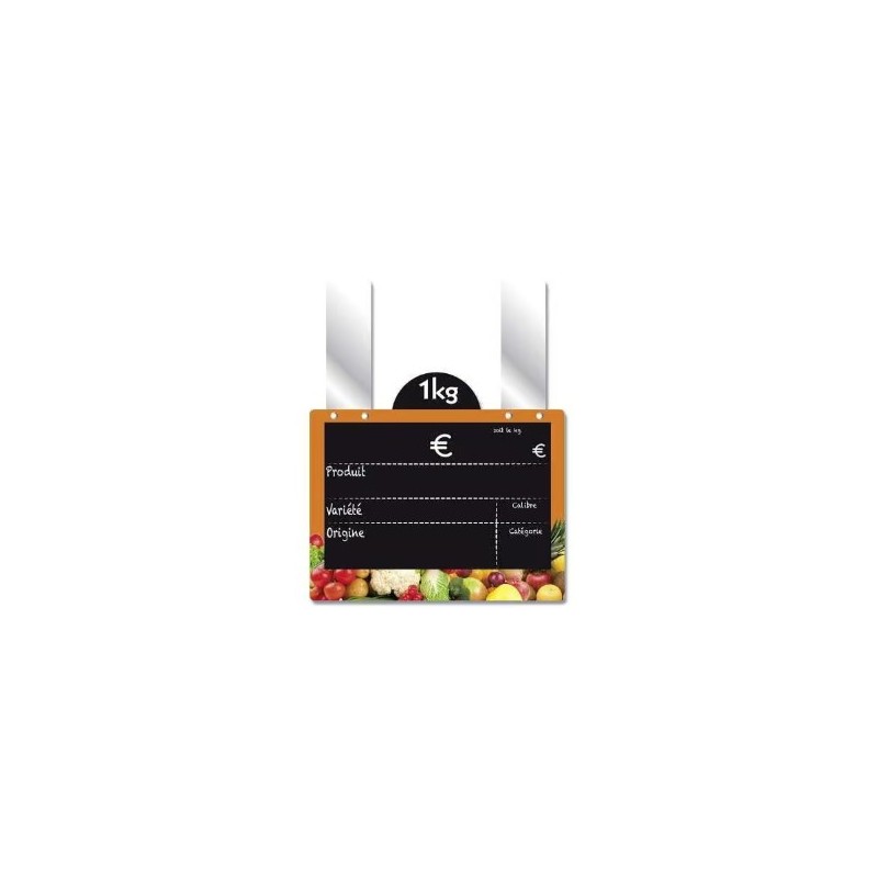 ETIQUETTE VITAMINE ORANGE VOC 150x110 mm - disque en haut, Gdes patte