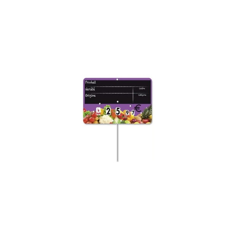 ETIQUETTE VITAMINE VIOLET VOC 150x100 mm - à roulettes, pique inox (l