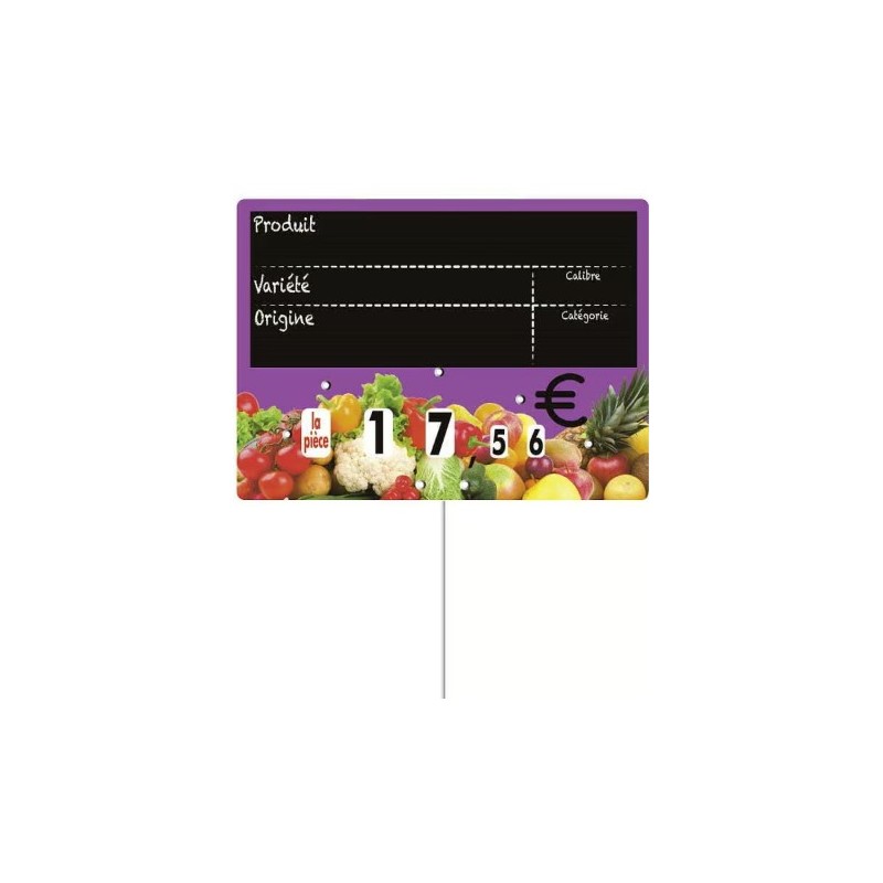 ETIQUETTE VITAMINE VIOLET VOC 200x150 mm - à roulettes, pique inox (l