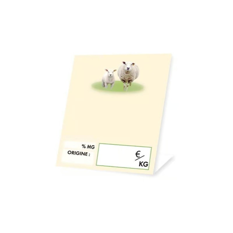 CHEVALET FROMAGE BREBIS NEUTRE 60x100 mm (lot de 10)