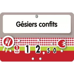 ETIQUETTE OLGA À TEXTE 105x70 mm - à roulettes, pique inox