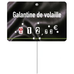 ETIQUETTE PRESTO NEUTRE 105x70 mm - à texte, à roulettes, pique inox