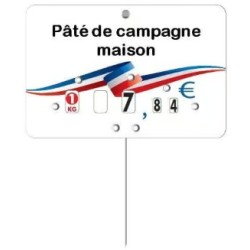 ETIQUETTE RUBAN BBR À TEXTE 105x70 mm - à roulettes, pique inox