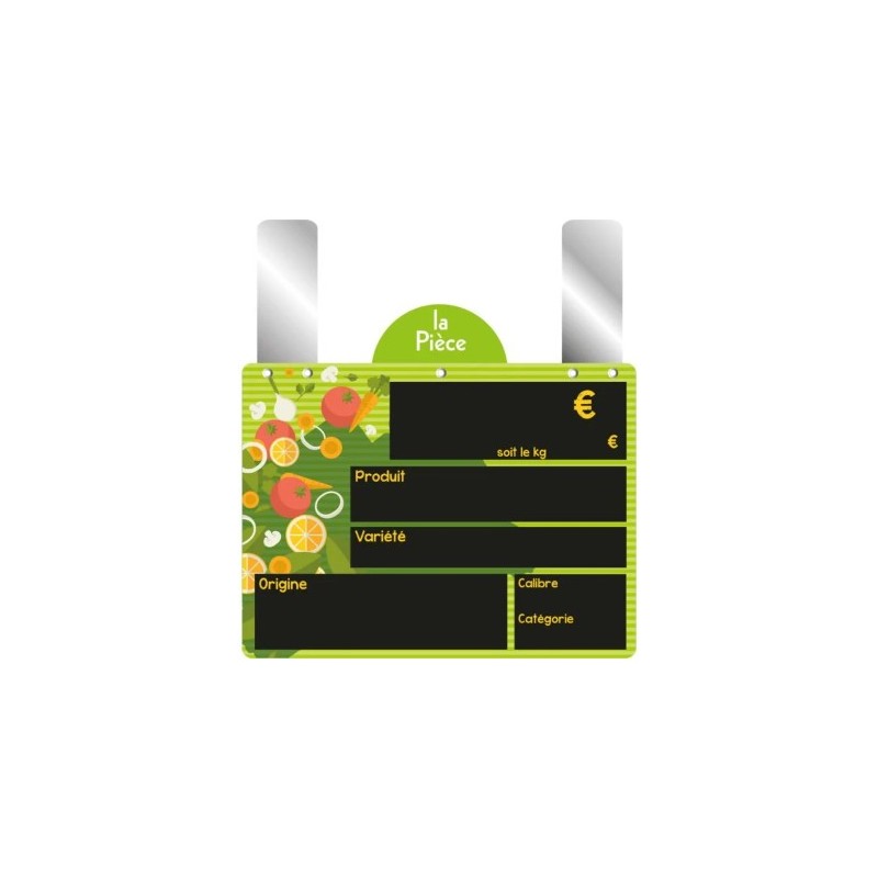 ETIQUETTE FARANDOLE 150x110 mm - VOCC, disque poids, grandes pattes (