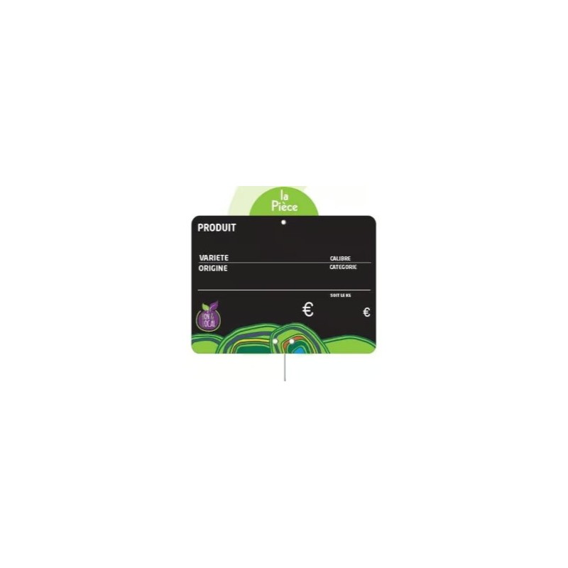 ETIQUETTE BON ET LOCAL 200x150 mm - VOCC, disque poids, pique inox (l