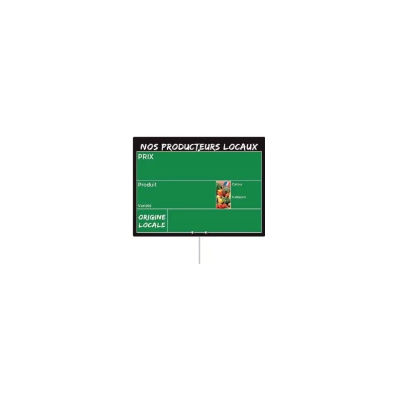 ETIQUETTE PRODUCTEURS LOCAUX 200x150 mm - VOCC, pique inox (lot de 10