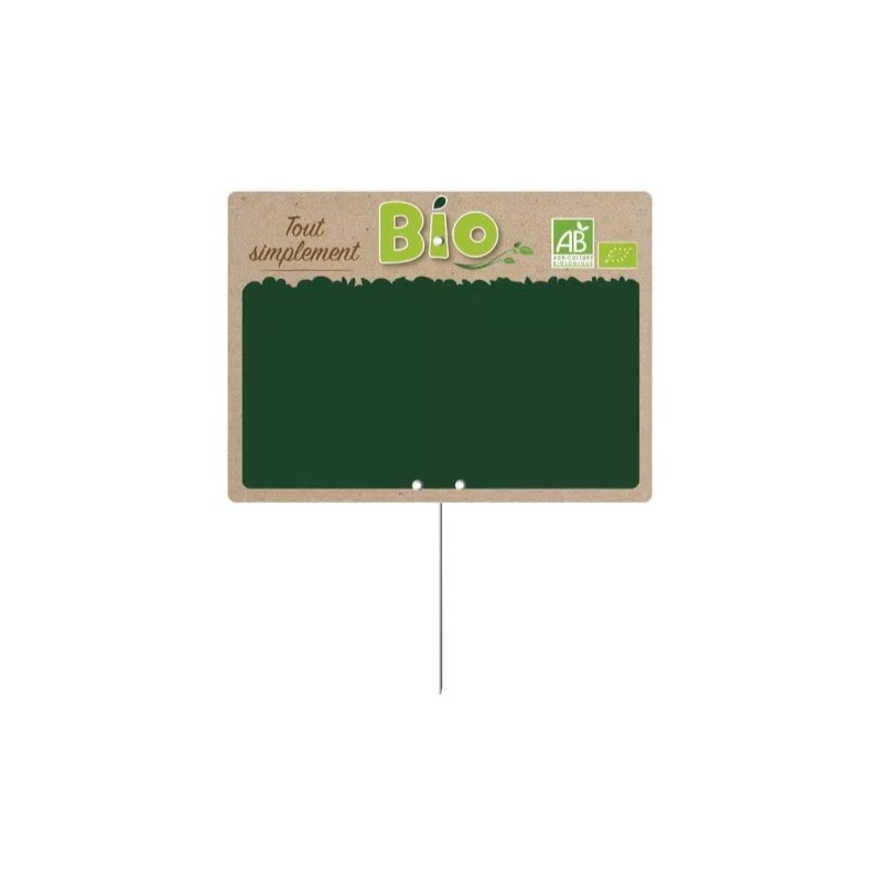 ETIQUETTE SIMPLT BIO 200x150 mm - neutre, sans roulettes, pique inox 