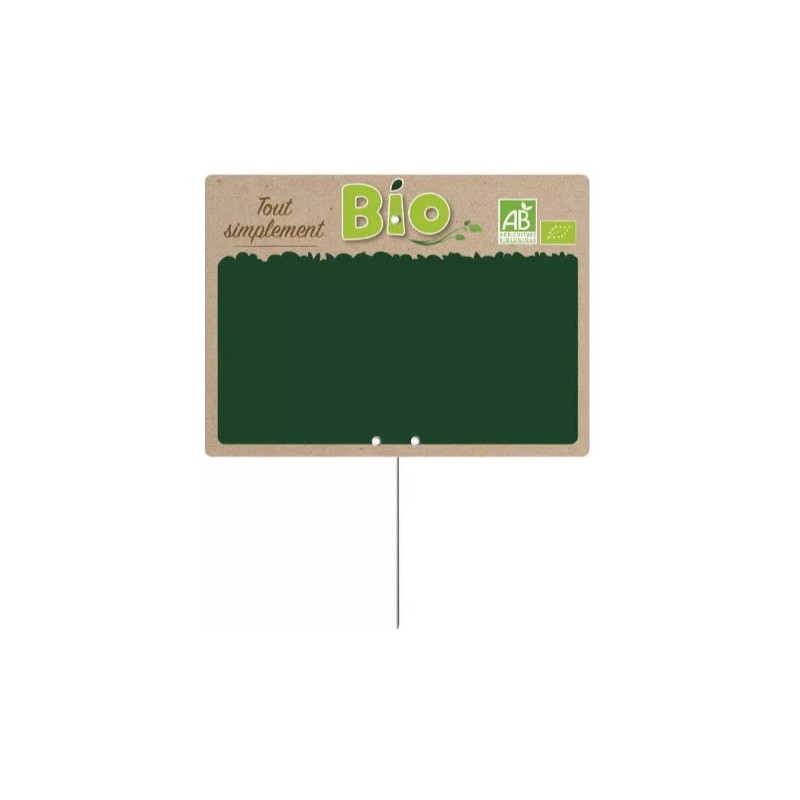 ETIQUETTE SIMPLT BIO 150x110 mm - neutre, sans roulettes, pique inox 