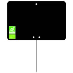 ETIQUETTE NOIRE 120x80 mm – Logo AB, neutre, sans roulettes, pique in