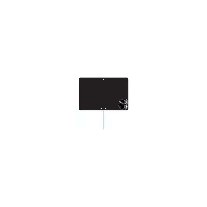 ETIQUETTE NOIRE CORSE 80x60 mm – sans roulettes, pique inox (lot de 1