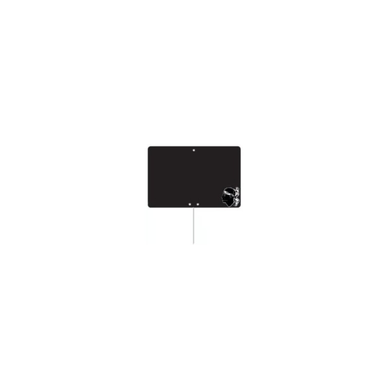 ETIQUETTE NOIRE CORSE 150x100 mm – sans roulettes, pique inox (lot de
