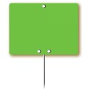 ÉTIQUETTE 80x60 mm fluo vert, sans roulettes, pique inox (lot de 10)