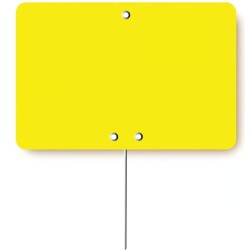 ÉTIQUETTE 100x70 mm fluo jaune, sans roulettes, pique inox (lot de 10