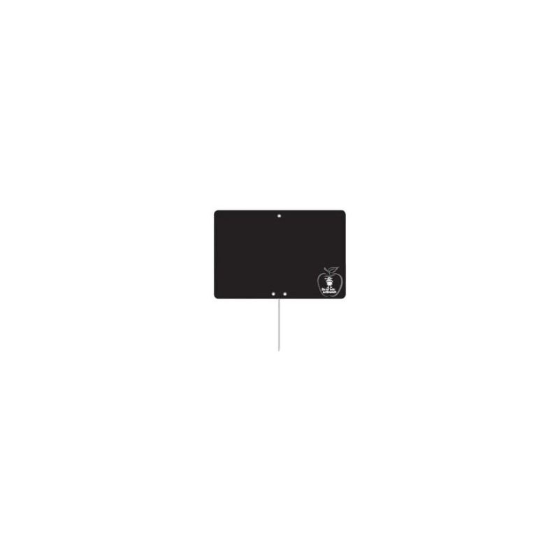 ETIQUETTE NOIRE NORMANDIE 80x60 mm – sans roulettes, pique inox (lot 