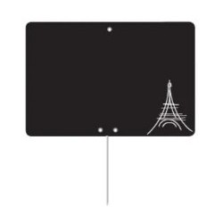 ETIQUETTE NOIRE PARIS 100x70 mm – sans roulettes, pique inox (lot de 