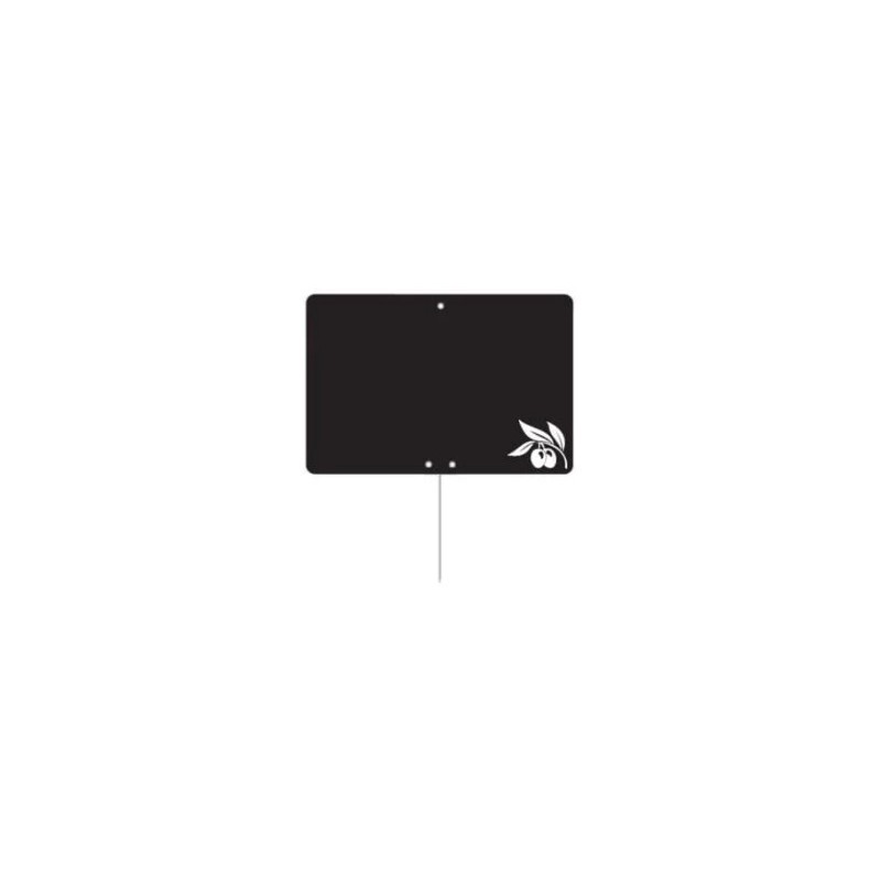 ETIQUETTE NOIRE PROVENCE 120x80 mm – sans roulettes, pique inox (lot 