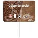 ETIQUETTE AZIZA 120x80 mm – à texte, à roulettes, pique inox