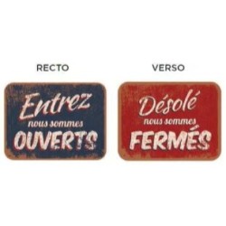 PANCARTE VINTAGE 200x150 mm – R°/V° Entrez.../Désolé..., fil nylon