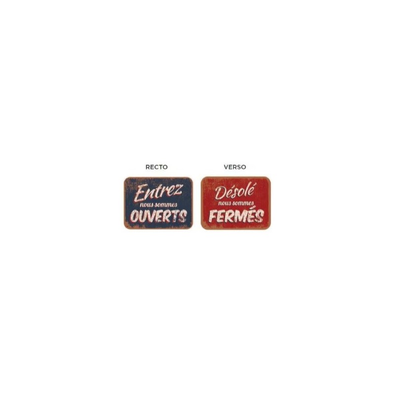 PANCARTE VINTAGE 200x150 mm – R°/V° Entrez.../Désolé..., fil nylon