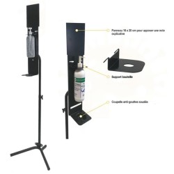 SUPPORT MOBILE POUR BOUTEILLE DE GEL HYDROALCOOLIQUE "supprimé"