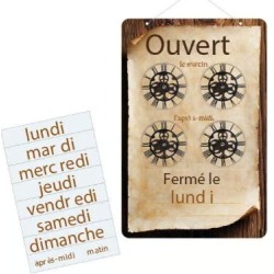 PANNEAU HORAIRES 160x240 mm Aliénor + fil nylon