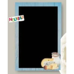 PANNEAU ARDOISE 400x600 mm Azur crèmerie + fil nylon