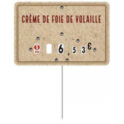 ÉTIQUETTE 105x70 mm Deluxe, à texte, à roulettes, pique inox
