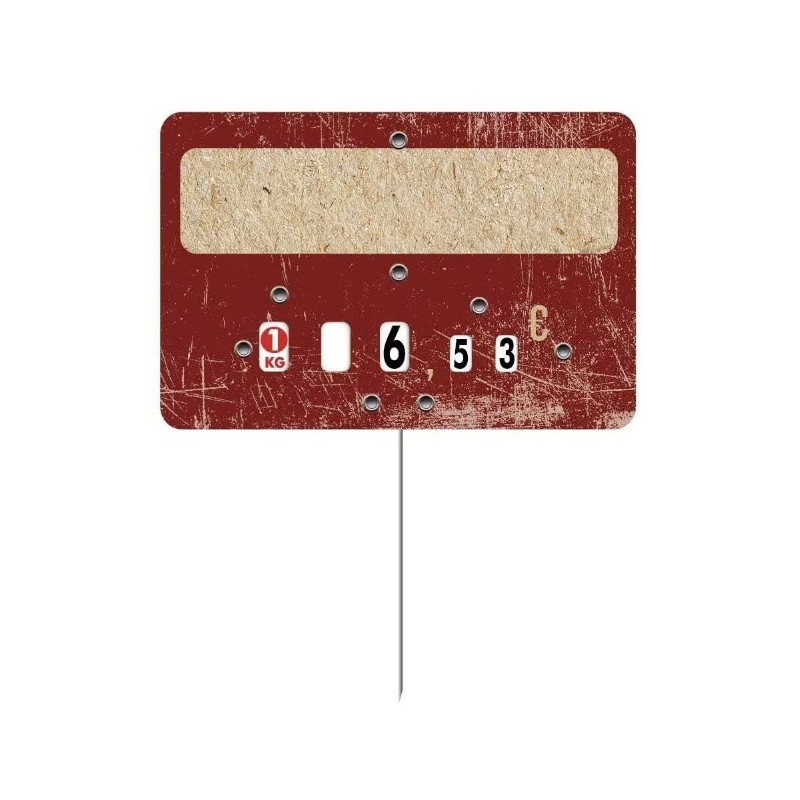 ÉTIQUETTE 120x80 mm Deluxe Rubis, neutre, à roulettes, pique inox (lo