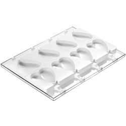 MOULE A GLACE - 8 moules cœur - 91x85xht23 mm - 96ml