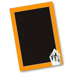 PANNEAU ARDOISE 400x600 mm Couvert faux cadre orange
