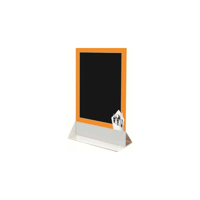 CHEVALET TABLE 150x220 mm Couvert orange + socle blanc (lot de 3)