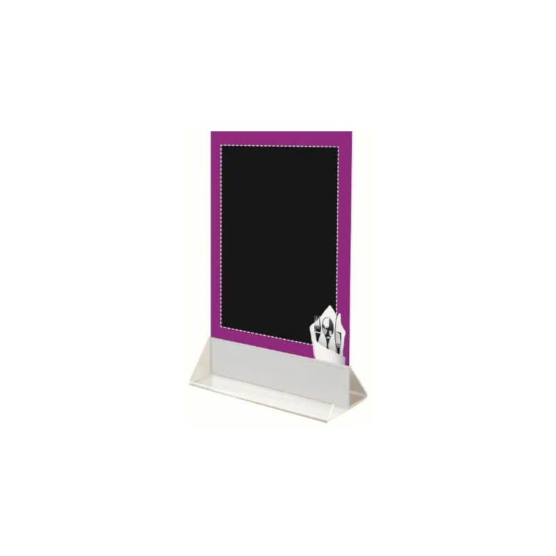 CHEVALET TABLE 150x220 mm Couvert violet + socle blanc (lot de 3)